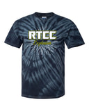 rtcc short sleeve cyclone tyedye tee w/ 2 color burst design on front.