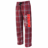 riverview gymnastics ps flannel pants - red w/ 2 color riverview gymnastics down leg.