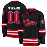 flfa custom black-red-white hockey jerse w/ teamname: cutters