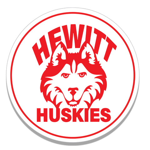 Hewitt Huskies Next Level - RedWomen's Ideal Racerback Tank - 1533 w/ Proud Staff on Front