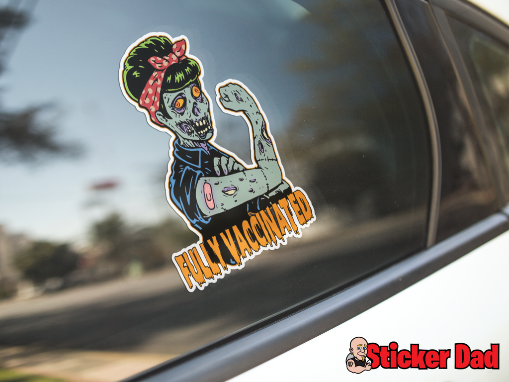 full vax zombie 1057 full color 5 inch printed vinyl decal window sticker