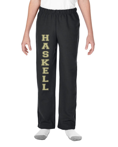 HASKELL School Heavy Cotton Black Short Sleeve Tee w/ HASKELL Split Design on Front.