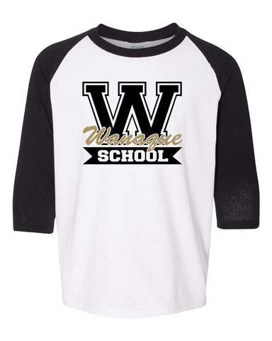 WANAQUE School Heavy Cotton Black Long Sleeve Tee w/ Proud Staff Design on Front.