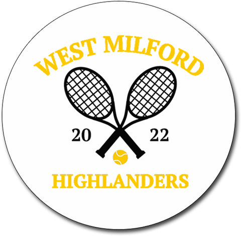 West Milford Girls Tennis Black Cyclone Pinwheel Tie-Dyed T-Shirt - 200CY w/ WM Girls Tennis Design on Front.