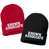 known associate embroidered cuffed beanie hat